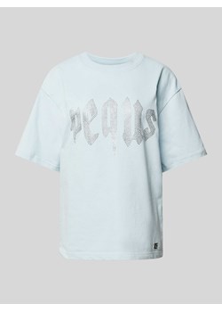 T-shirt z obszyciem z ozdobnych kamieni model ‘Rhinestone’ ze sklepu Peek&Cloppenburg  w kategorii Bluzki damskie - zdjęcie 170530079