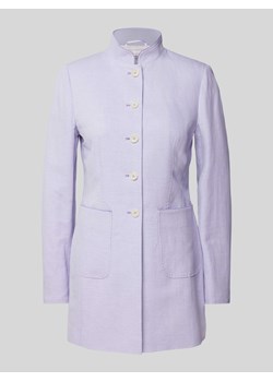 Żakiet w jednolitym kolorze z mieszanki lnu i bawełny ze sklepu Peek&Cloppenburg  w kategorii Marynarki damskie - zdjęcie 170530177