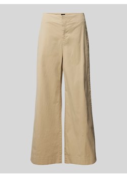 Spodnie z szeroką nogawką w jednolitym kolorze model ‘Tahiana’ ze sklepu Peek&Cloppenburg  w kategorii Spodnie damskie - zdjęcie 170530505