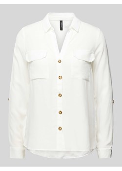 Bluzka koszulowa z nakładanymi kieszeniami z patką na piersi model ‘BUMPY’ ze sklepu Peek&Cloppenburg  w kategorii Koszule damskie - zdjęcie 170530579