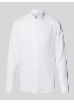 Koszula lniana o kroju slim fit z kołnierzykiem typu kent ze sklepu Peek&Cloppenburg  w kategorii Koszule męskie - zdjęcie 170530685