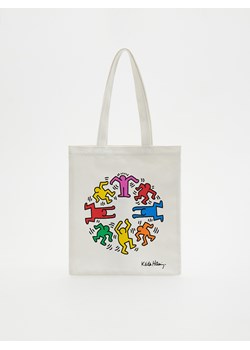Reserved - Torba shopper Keith Haring - złamana biel ze sklepu Reserved w kategorii Torby i walizki dziecięce - zdjęcie 170531895