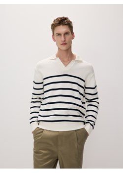 Reserved - Bawełniany sweter w paski - złamana biel ze sklepu Reserved w kategorii Swetry męskie - zdjęcie 170531957