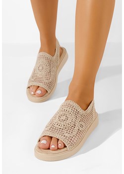 Beżowe sandały damskie Jenny ze sklepu Zapatos w kategorii Klapki damskie - zdjęcie 170534697