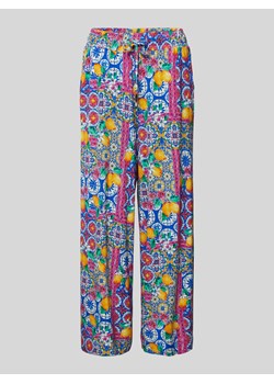 Spodnie materiałowe o kroju regular fit z nadrukiem na całej powierzchni ze sklepu Peek&Cloppenburg  w kategorii Spodnie damskie - zdjęcie 170535158