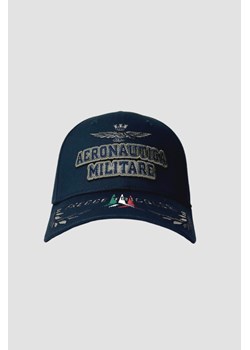 AERONAUTICA MILITARE Granatowa czapka z haftowanym logo ze sklepu outfit.pl w kategorii Czapki z daszkiem męskie - zdjęcie 170538045