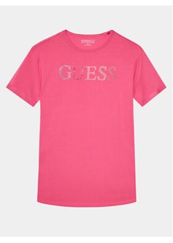 Guess T-Shirt J4GI38 J1314 Różowy Regular Fit ze sklepu MODIVO w kategorii Bluzki dziewczęce - zdjęcie 170544596