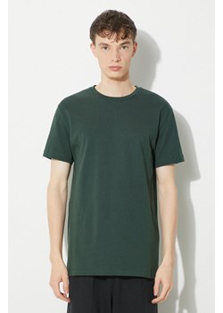 Samsoe Samsoe t-shirt bawełniany KRONOS kolor zielony gładki M00012003 ze sklepu ANSWEAR.com w kategorii T-shirty męskie - zdjęcie 170544697
