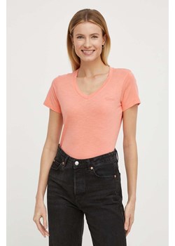 Guess t-shirt damski kolor pomarańczowy W4GI66 KC8T0 ze sklepu ANSWEAR.com w kategorii Bluzki damskie - zdjęcie 170545078