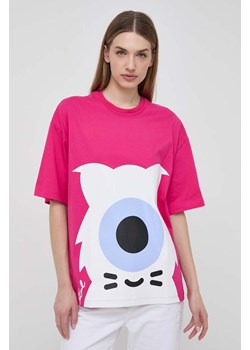 Karl Lagerfeld t-shirt bawełniany x Darcel Disappoints damski kolor różowy ze sklepu ANSWEAR.com w kategorii Bluzki damskie - zdjęcie 170545166