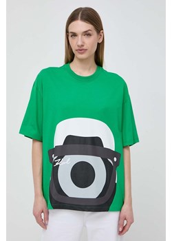 Karl Lagerfeld t-shirt bawełniany x Darcel Disappoints damski kolor zielony ze sklepu ANSWEAR.com w kategorii Bluzki damskie - zdjęcie 170545175