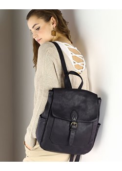 Plecak skórzany handmade z kieszeniami  - MARCO MAZZINI czarny ze sklepu Verostilo w kategorii Plecaki - zdjęcie 170545216