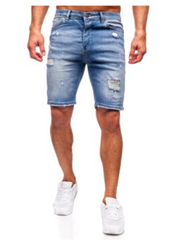 Niebieskie krótkie spodenki jeansowe męskie Denley 0367 ze sklepu Denley w kategorii Spodenki męskie - zdjęcie 170545346