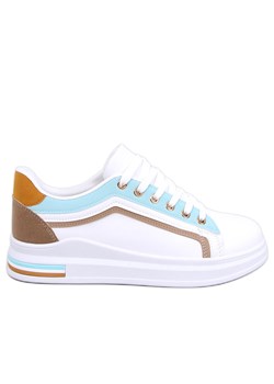 Sneakersy damskie Ateer Blue białe ze sklepu ButyModne.pl w kategorii Trampki damskie - zdjęcie 170549225