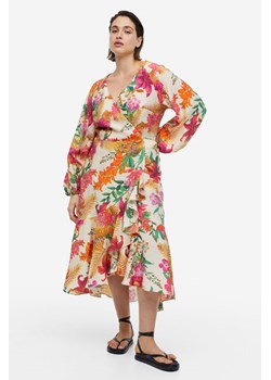 H & M - Długa sukienka kopertowa - Beżowy ze sklepu H&M w kategorii Sukienki - zdjęcie 170550557