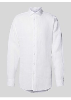 Koszula lniana o kroju regular fit z kołnierzykiem typu kent ze sklepu Peek&Cloppenburg  w kategorii Koszule męskie - zdjęcie 170550625