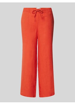 Spodnie lniane o kroju regular fit z elastycznym pasem ze sklepu Peek&Cloppenburg  w kategorii Spodnie damskie - zdjęcie 170550688