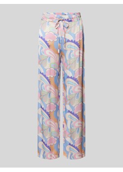 Spodnie materiałowe o kroju regular fit z nadrukiem na całej powierzchni ze sklepu Peek&Cloppenburg  w kategorii Spodnie damskie - zdjęcie 170551038