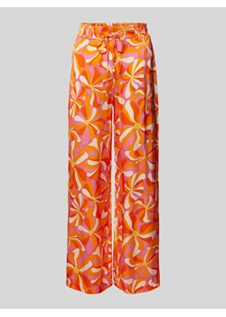 Spodnie materiałowe z wiskozy z nadrukiem na całej powierzchni ze sklepu Peek&Cloppenburg  w kategorii Spodnie damskie - zdjęcie 170551087