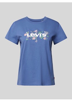 T-shirt z nadrukiem z logo i okrągłym dekoltem ze sklepu Peek&Cloppenburg  w kategorii Bluzki damskie - zdjęcie 170551718