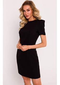 Sukienka mini z ozdobnymi rękawkami czarna M777, Kolor czarny, Rozmiar L, MOE ze sklepu Primodo w kategorii Sukienki - zdjęcie 170552408