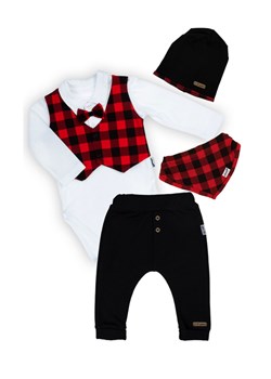 Komplet niemowlęcy body + spodnie + czapka i apaszka czarny ze sklepu 5.10.15 w kategorii Ubranka do chrztu - zdjęcie 170556009