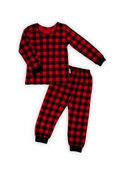 Piżama chłopięca bawełniana z długim rękawem w kratkę czarna ze sklepu 5.10.15 w kategorii Piżamy dziecięce - zdjęcie 170556098