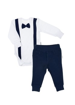 Komplet chłopięcy body i spodnie biały ze sklepu 5.10.15 w kategorii Komplety niemowlęce - zdjęcie 170556109