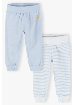 Biało - niebieskie półśpiochy dla niemowlaka 2szt ze sklepu 5.10.15 w kategorii Spodnie i półśpiochy - zdjęcie 170556205
