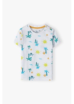 Dzianinowy T-shirt w kolorowe wzorki ze sklepu 5.10.15 w kategorii Koszulki niemowlęce - zdjęcie 170556375