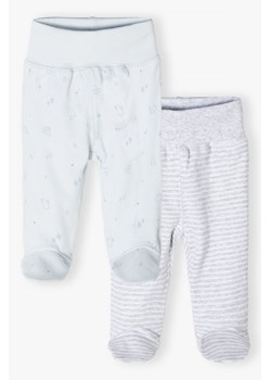 Zestaw dwóch dzianinowych półśpiochów we wzory dla niemowlaka ze sklepu 5.10.15 w kategorii Spodnie i półśpiochy - zdjęcie 170556395