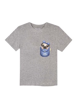 Szary t-shirt dla dziewczynyki z bawełny Tup Tup z pieskiem ze sklepu 5.10.15 w kategorii Bluzki dziewczęce - zdjęcie 170556399