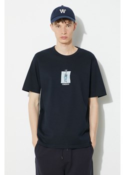 C.P. Company t-shirt bawełniany Mercerized Jersey Twisted Graphic męski kolor granatowy z nadrukiem 16CMTS163A006203W ze sklepu PRM w kategorii T-shirty męskie - zdjęcie 170560426