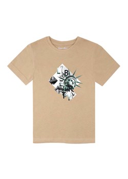 Beżowy t-shirt chłopięcy z bawełny Tup Tup Statua Wolności ze sklepu 5.10.15 w kategorii T-shirty chłopięce - zdjęcie 170564145