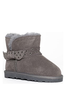 Gooce Skórzane botki zimowe &quot;Britney&quot; w kolorze szarym ze sklepu Limango Polska w kategorii Buty zimowe dziecięce - zdjęcie 170564479