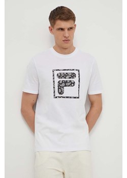 Fila t-shirt bawełniany Longyan męski kolor biały z nadrukiem FAM0681 ze sklepu ANSWEAR.com w kategorii T-shirty męskie - zdjęcie 170567379