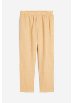 H & M - Lniane spodnie Regular Fit - Beżowy ze sklepu H&M w kategorii Spodnie męskie - zdjęcie 170568637