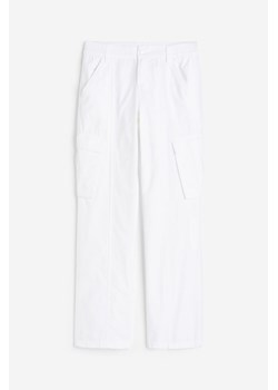 H & M - Płócienne spodnie cargo - Biały ze sklepu H&M w kategorii Spodnie damskie - zdjęcie 170568659