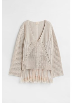 H & M - Sweter z frędzlami - Biały ze sklepu H&M w kategorii Swetry damskie - zdjęcie 170568707