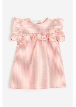 H & M - Bawełniana sukienka z falbankami - Czerwony ze sklepu H&M w kategorii Sukienki niemowlęce - zdjęcie 170568778