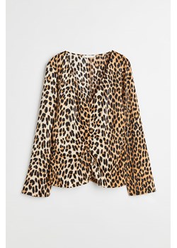 H & M - Marszczona bluzka - Beżowy ze sklepu H&M w kategorii Bluzki damskie - zdjęcie 170568818