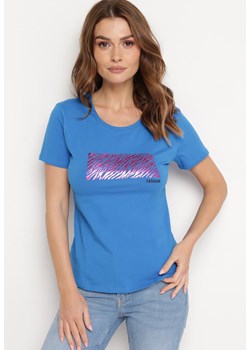 Niebieski Bawełniany T-shirt z Nadrukiem na Przodzie Subsoria ze sklepu Born2be Odzież w kategorii Bluzki damskie - zdjęcie 170570928