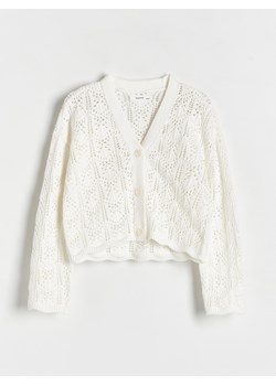 Reserved - Ażurowy kardigan - złamana biel ze sklepu Reserved w kategorii Swetry dziewczęce - zdjęcie 170573197