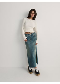 Reserved - Jeansowa spódnica maxi - ciemny turkus ze sklepu Reserved w kategorii Spódnice - zdjęcie 170573328