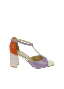 Kolorowe eleganckie sandały z ozdobą ze sklepu Laura Messi w kategorii Sandały damskie - zdjęcie 170575476