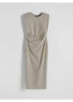 Reserved - Sukienka z drapowaniem - oliwkowy ze sklepu Reserved w kategorii Sukienki - zdjęcie 170577147