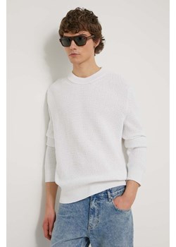 HUGO sweter męski kolor biały 50510386 ze sklepu ANSWEAR.com w kategorii Swetry męskie - zdjęcie 170578857