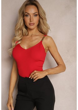 Czerwony Top z Łańcuszkiem Pyrhinca ze sklepu Renee odzież w kategorii Bluzki damskie - zdjęcie 170580055