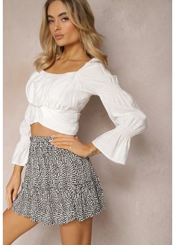 Biało-Czarna Rozkloszowana Spódnica Mini we Wzorki Werema ze sklepu Renee odzież w kategorii Spódnice - zdjęcie 170580115