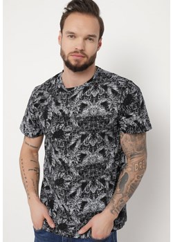 Czarna Koszulka z Bawełny w Abstrakcyjny Print Laeliana ze sklepu Born2be Odzież w kategorii T-shirty męskie - zdjęcie 170580379